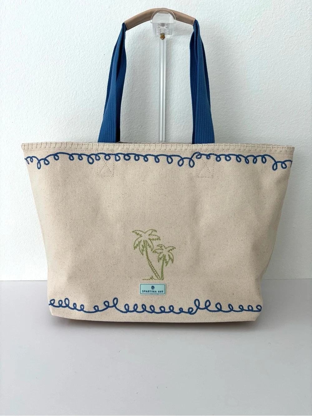 Spartina 449 Embroidered Sea Life Beach Tote ‘Overboard’ NWT Cotton Canvas